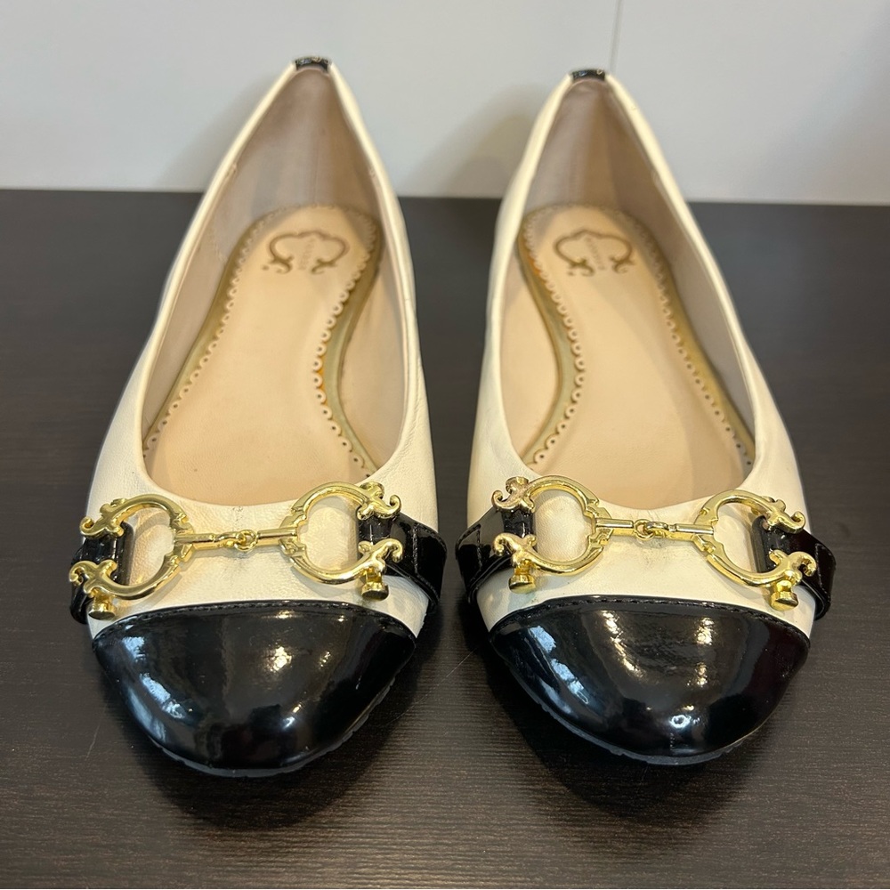 C Wonder Colour-block ballet flats with gold hardware